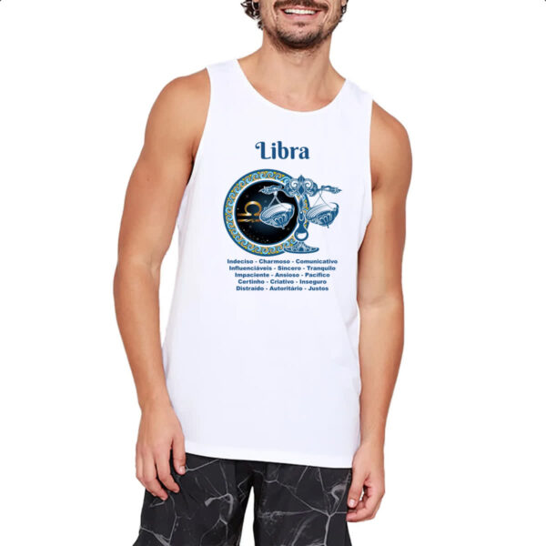 Camiseta Regata Signo de Libra adjetivos - Imagem 2