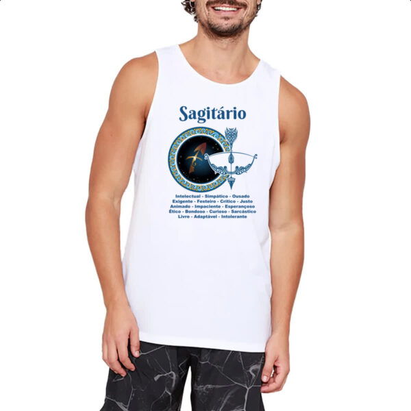 Camiseta Regata Signo de Sagitario adjetivos - Imagem 2