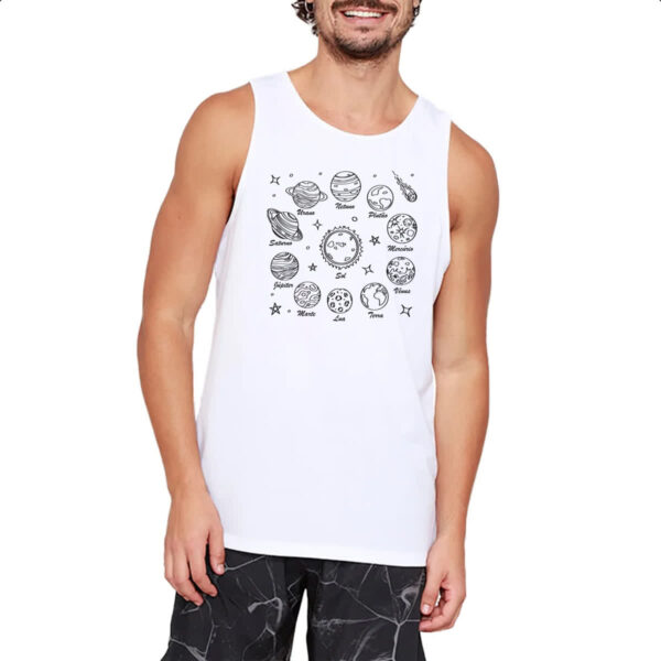 Camiseta Regata Sistema solar desenho de caneta - Imagem 2