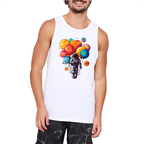 Camiseta Regata Astronauta planeta baloes - Imagem 2