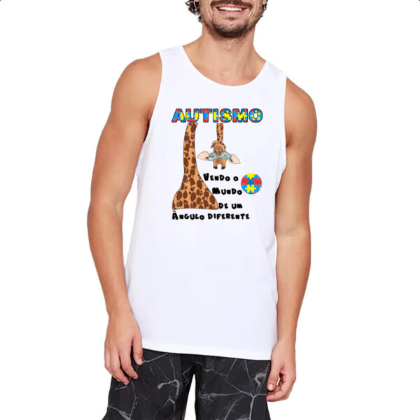 Camiseta Regata Autismo vendo o mundo de um angulo diferente - Imagem 2