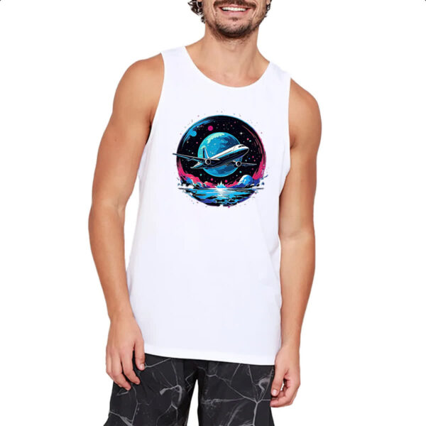 Camiseta Regata Aviao viagem night art - Imagem 2