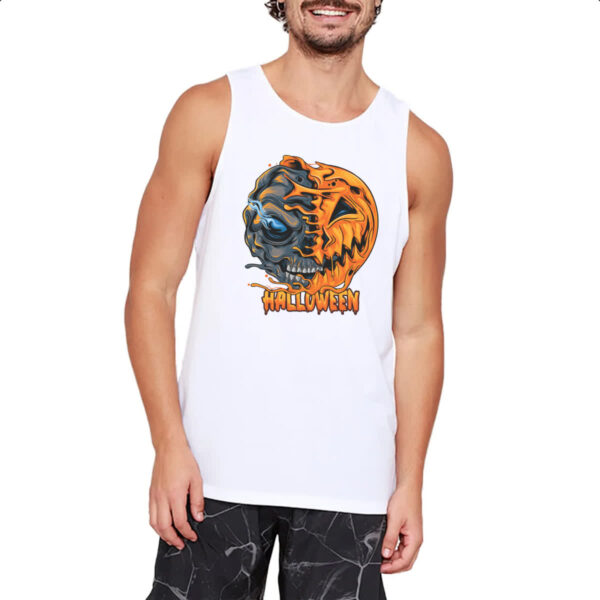 Camiseta Regata Halloween Pumpkin Mascara rasgada - Imagem 2