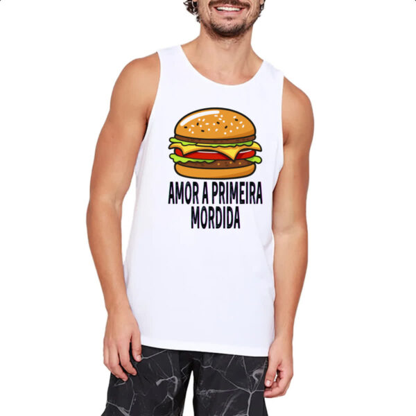 Camiseta Regata Hamburguer amor a primeira mordida - Imagem 2