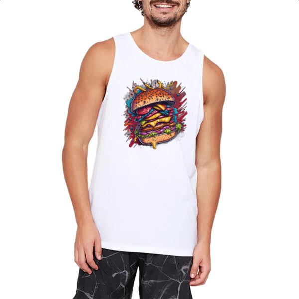 Camiseta Regata Hamburguer exagerado splash - Imagem 2