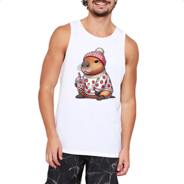 Camiseta Regata Capivara tomando milk shake - Imagem 2