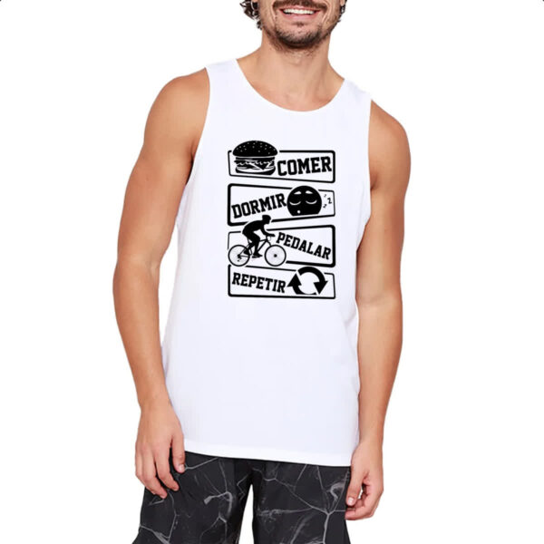 Camiseta Regata Comer Dormir Pedalar Repetir - Imagem 2