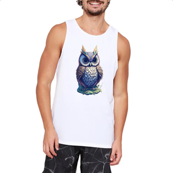 Camiseta Regata Coruja Fantasy Art Neon - Imagem 2
