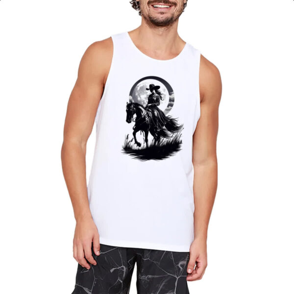 Camiseta Regata Cowgirl silhueta ao luar - Imagem 2