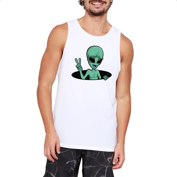 Camiseta Regata Alien Paz e amor buraco negro - Imagem 2