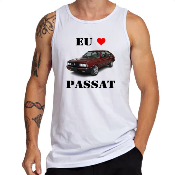 Camiseta Regata Eu amo passat Vermelho - Imagem 3