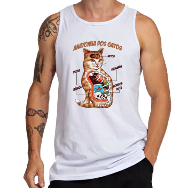 Camiseta Regata Anatomia dos gatos - Imagem 3