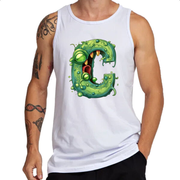 Camiseta Regata Zumbi Alfabeto Letra C - Imagem 3