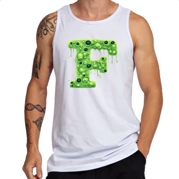 Camiseta Regata Zumbi Alfabeto Letra F - Imagem 3