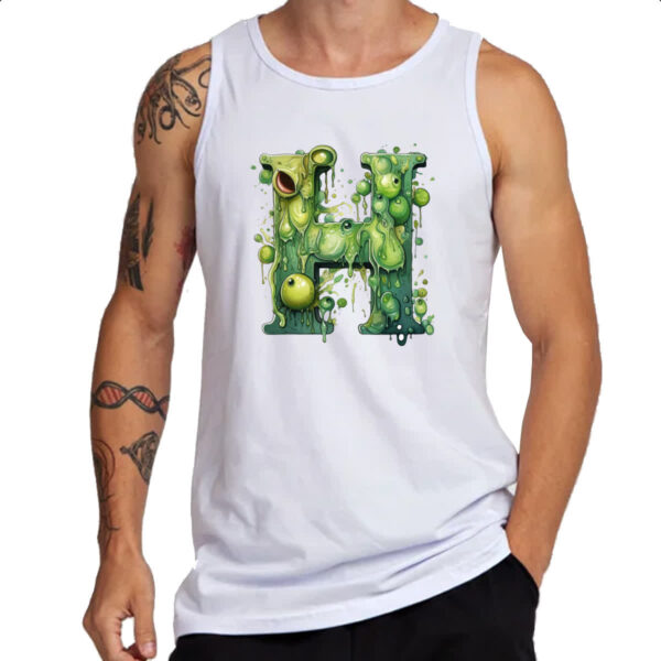 Camiseta Regata Zumbi Alfabeto Letra H - Imagem 3
