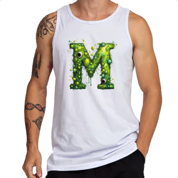 Camiseta Regata Zumbi Alfabeto Letra M - Imagem 3