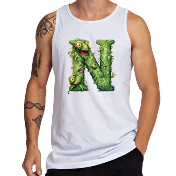 Camiseta Regata Zumbi Alfabeto Letra N - Imagem 3