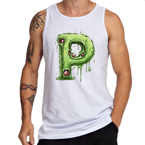 Camiseta Regata Zumbi Alfabeto Letra P - Imagem 3