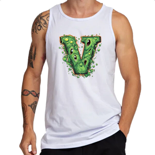 Camiseta Regata Zumbi Alfabeto Letra V - Imagem 3