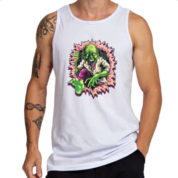 Camiseta Regata Zumbi rasgando a camiseta - Imagem 3
