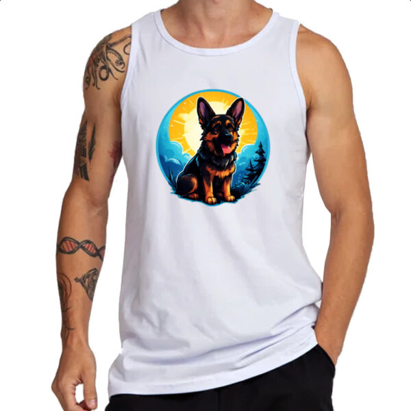 Camiseta Regata Filhote pastor alemao sunset art - Imagem 3