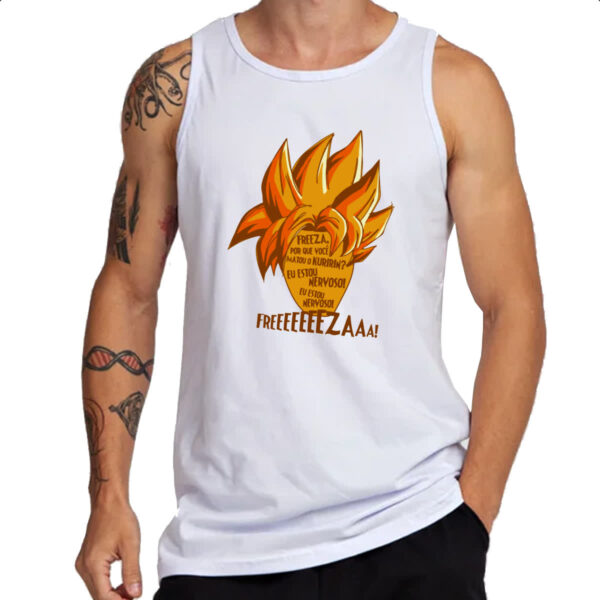 Camiseta Regata Freeza voce matou o Kuririn eu estou nervoso - Imagem 3