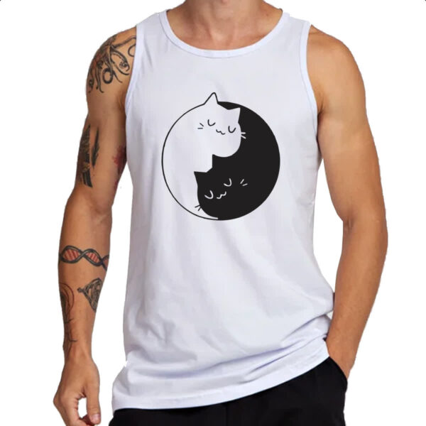 Camiseta Regata Gatinhos Yin Yang - Imagem 3