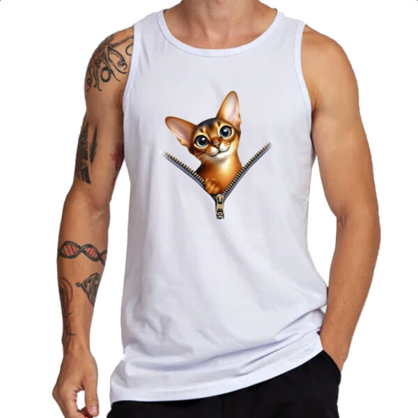 Camiseta Regata Gato Abyssinian no ziper - Imagem 3