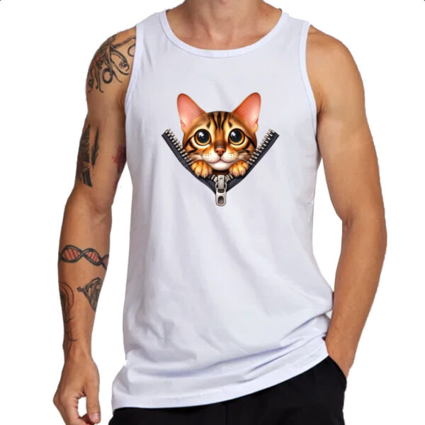 Camiseta Regata Gato de bengala no ziper - Imagem 3