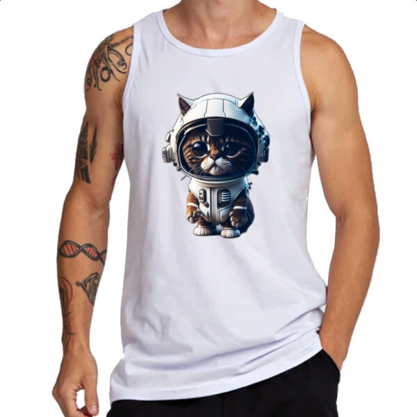 Camiseta Regata Gato filhote fofinho astronauta - Imagem 3