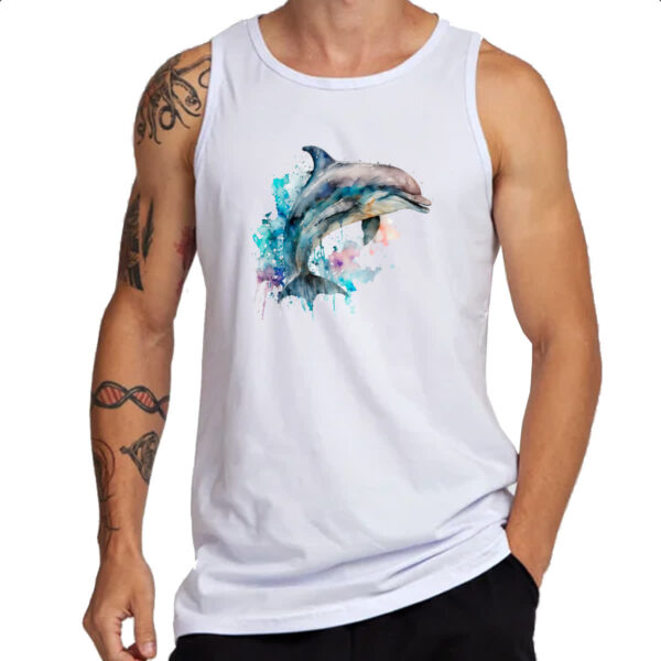 Camiseta Regata Golphinho aquarela 01 - Imagem 3