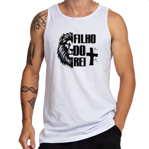 Camiseta Regata Gospel Filho do rei Leao - Imagem 3