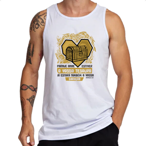 Camiseta Regata Gospel Matheus 6.21 - Imagem 3