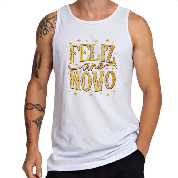 Camiseta Regata Ano Novo Feliz Estrelas - Imagem 3
