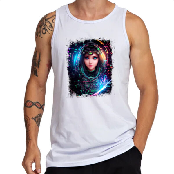 Camiseta Regata Inteligengia Artificial Mulher Holografica - Imagem 3
