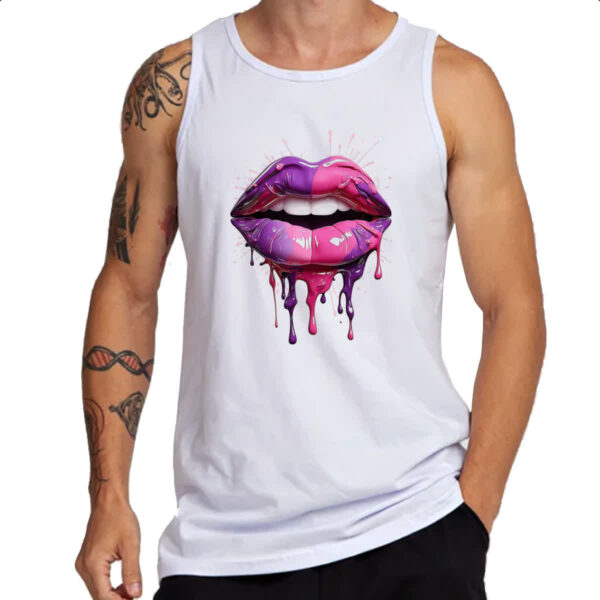 Camiseta Regata Labios pink e purpura derretendo - Imagem 3