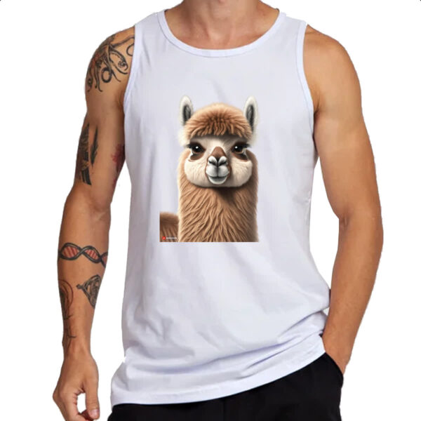 Camiseta Regata Lhama rosto deboche - Imagem 3