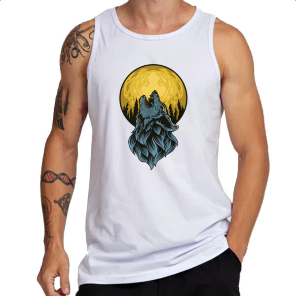 Camiseta Regata Lobo uivando pra lua - Imagem 3