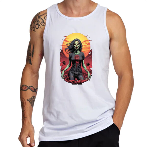Camiseta Regata Mulher Zumbi Sunset Art - Imagem 3