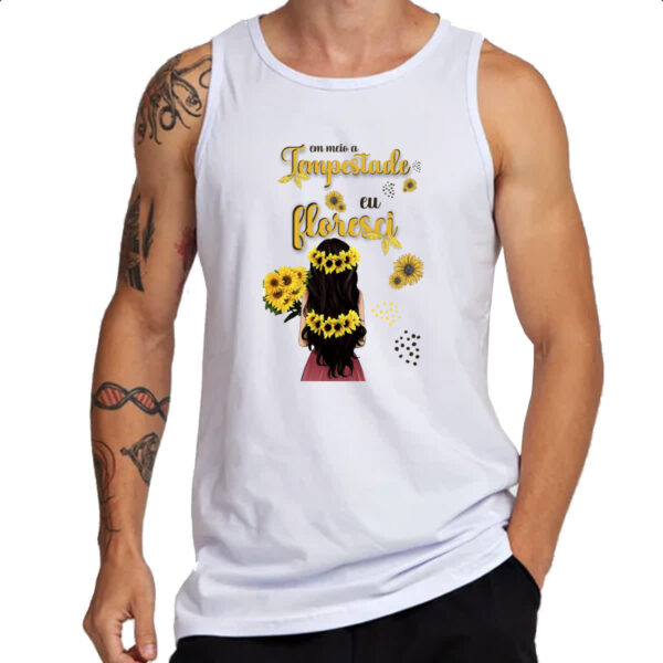 Camiseta Regata Mulher na tempestade floresce - Imagem 3