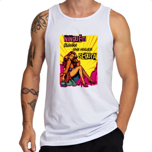 Camiseta Regata Mulher segura - Imagem 3