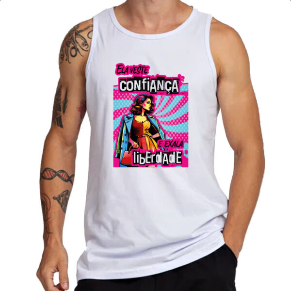 Camiseta Regata Mulher veste e exala - Imagem 3