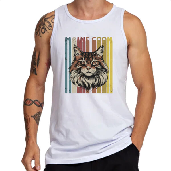 Camiseta Regata Maine Coon retro vintage - Imagem 3
