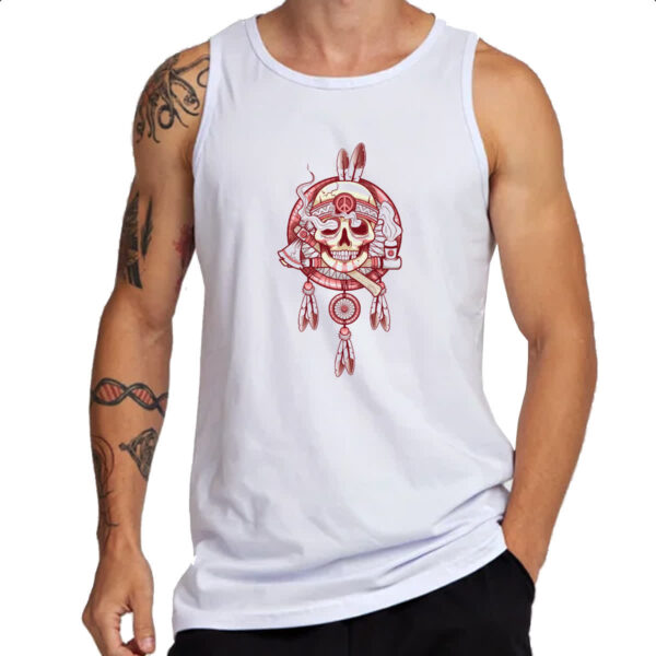 Camiseta Regata Mandala Caveira Indigena - Imagem 3