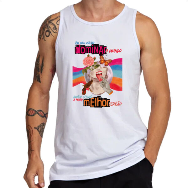 Camiseta Regata Mulher dominar o mundo - Imagem 3