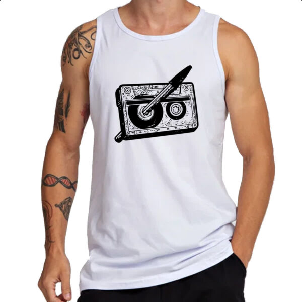 Camiseta Regata Nostalgia Fita K7 e Caneta - Imagem 3