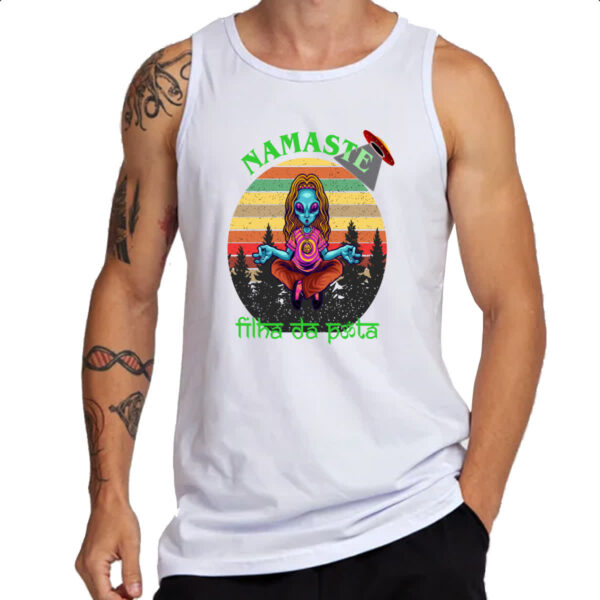 Camiseta Regata Namaste Filha da p - Imagem 3