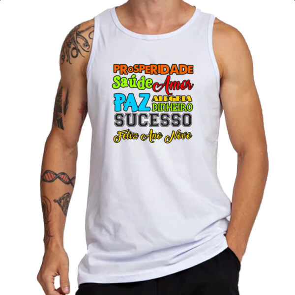 Camiseta Regata Ano novo palavras - Imagem 3