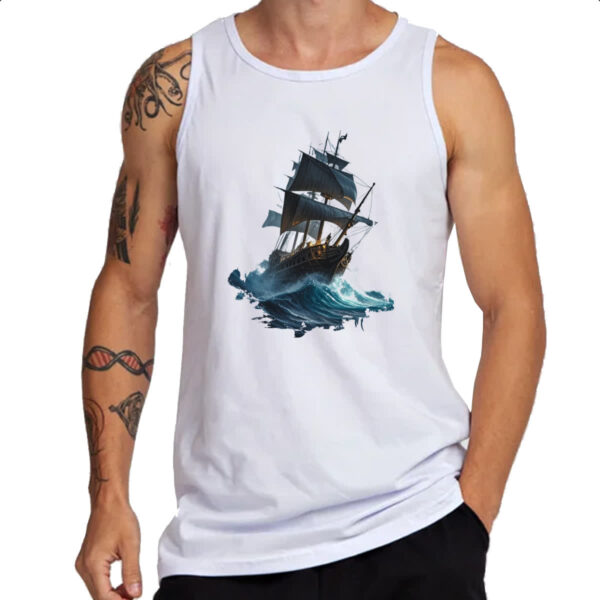 Camiseta Regata Navio em mar aberto - Imagem 3