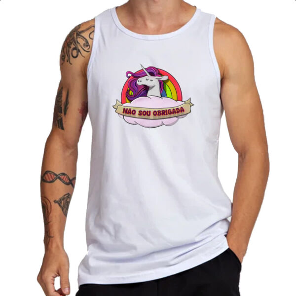 Camiseta Regata Unicornio nao sou obrigada - Imagem 3